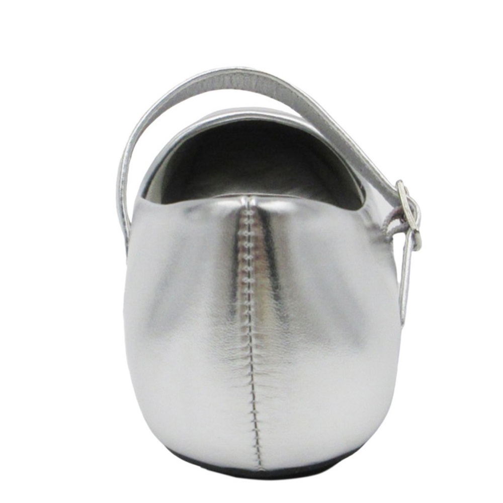 Pierre Dumas Silver Mary Jane Flats - Picture 4 of 7